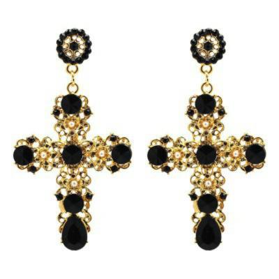 China FASHIONABLE jewelry wholesale vintage new arrival baroque cross personalized over the graded fashion dangle earrings for sale