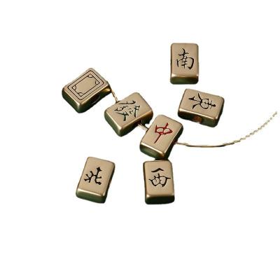 China DIY Southeast Hiphop Chinese Mahjong Loose Beads and Antique Northwest China Hair White Bead Gold Bracelet Necklace Accessories for sale