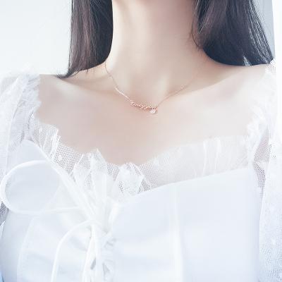 China FASHIONABLE wild luxury new style sensitive necklace S925 Sterling Silver Only You English clavicle chain pendant necklace for sale