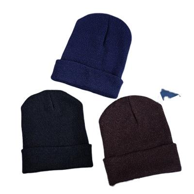 China Wholesale Custom Made JOINT Slapped Knit Hats Winter Warm Pure Color Bowler Hat Thick Wool Beanie Knitted Hat for sale