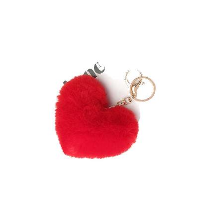 China Wholesale Metal Fur Blast Key Holder Ball Shape Pom Silver Frenchie Kids Anime Green Heart Key Chain for sale