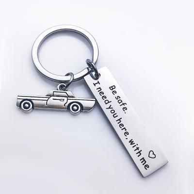 China Zinc Alloy Safe + Safe Key Ring Stainless Steel Car Keychain Hot Selling Staainless Steel Customization Good Drive For Men's Gift for sale