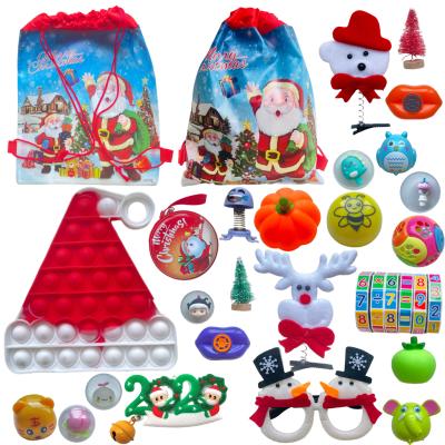 China Advent Calendar Sensory Toy Custom Toy Blind Bags Xmas Sensory Pendant 24 Moving People Toy Advent Calendar Bag Pack Christmas for sale