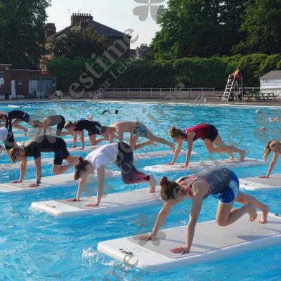 China Drop Stitch (DWF) Material Inflatable Yoga Mats Yoga Board Water Floating Mat for sale