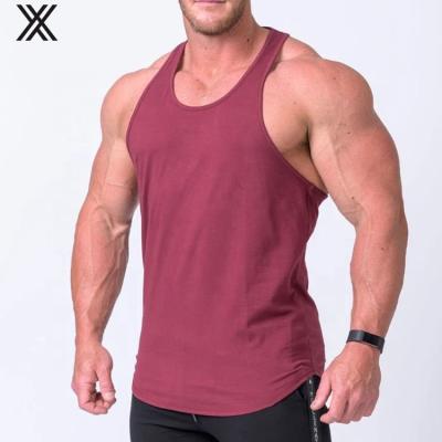 China OEM High Quality QUICK DRY Mens Tank Tops Bodybuilding Fitness Burgundy Singlet Gym Tank Tops for sale