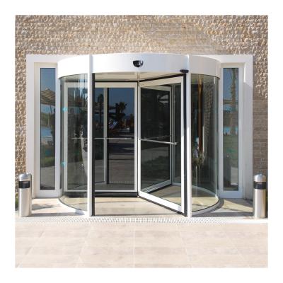 China Modern Hotel Entrance 3/4 Wings Automatic Glass Revolving Door With High Quality for sale