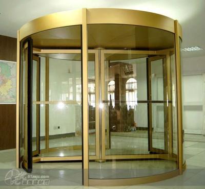 China 2 automatic Wing Gold Revolving Door with optional function for sale