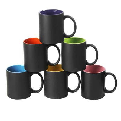 China Sustainable 11oz Wholesale Sublimation Coated Black Mugs For Coffee for sale