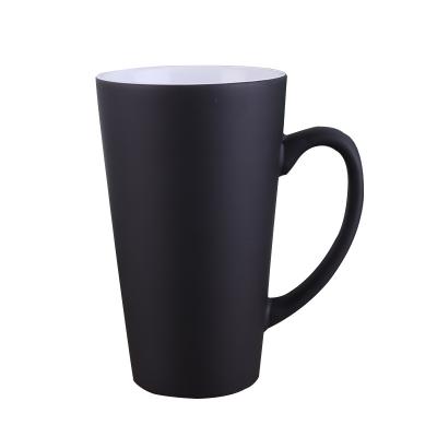 China Sublimation Viable Color Changing Large Capacity 17oz Matte Black Coffee Mug for sale