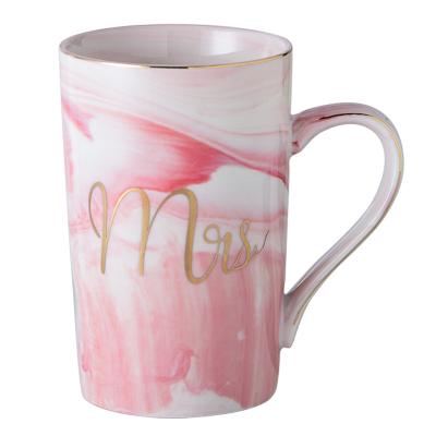 China Viable Creative Gold Edge Ceramic Mug Wedding Gift For Custom Logo for sale