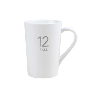 China Wholesale Plain White Ceramic 12oz Coffee Cups and Mugs Viable for Custom Logo for sale