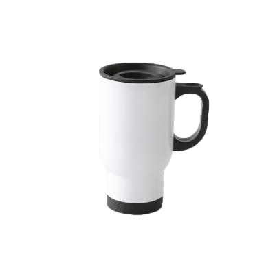 China Sustainable 450ml Sublimation Blank Stainless Steel Car Mug With Handle for sale