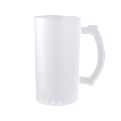 China Large Capacity 16oz Sublimation Glass Viable Matte Beer Mug For Custom Logo for sale