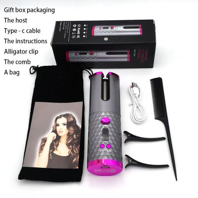 China New 2021 Automatic Cordless Automatic Hair Curler Curling Iron Portable USB Rechargeable Lazy Curling Iron for sale