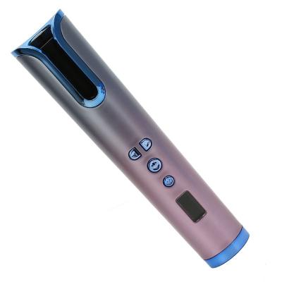 China Wireless Auto Portable Hair Curler Amazon Stick Ceramic LCD Display Adjustable Temperature USB Charging Wireless Auto Curling Iron for sale