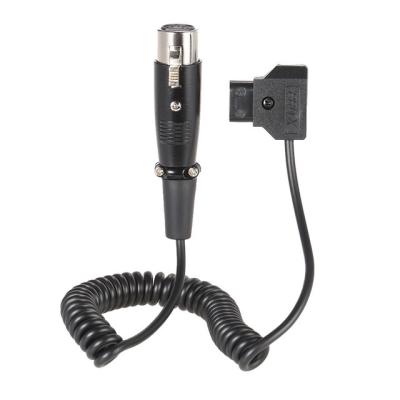 China Monitor D-tap Coiled Dap 2 Pin Male To 4 Pin Female XLR Cable 1 Meter Length Power Cable For DSLR Rig Power V-mount for sale