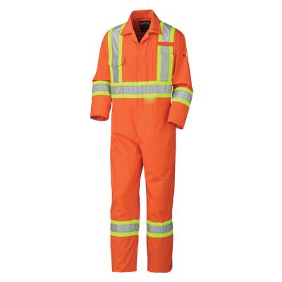 China Vis Workwear Coverall Mechanic Construction Work Protective Wholesale Oil Gas Safety Coverall Overalls hi for sale