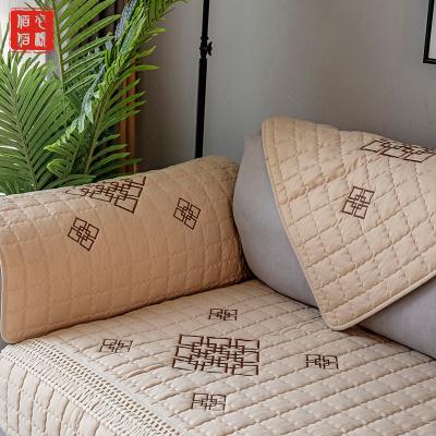 China Modern Striped Sofa Covers Polyester Stretch Fabric Slipcover for sale