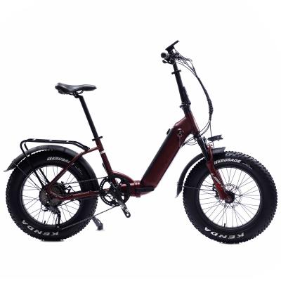 China Bafang 350w fat tire electric folding bike aluminum alloy 20 inch foldable electric bicycle for sale