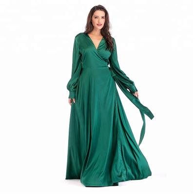 China Oceanlux lady russian lady wrap dress long viable hot coah maxi coah satin for sale