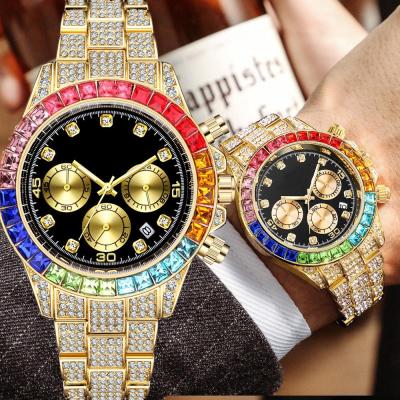 China Hot Selling Replica Diamond Watch Men Replic Watches Gold Brand Wrist Men's Chronograph Watches for sale