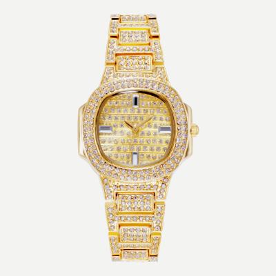 China Chronograph Ready To Ship Iced Out Watch Ice Square Ladies Watch For Lady Diamond for sale