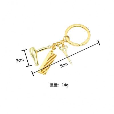 China 100% brand new and high quality factory direct custom key chain hair dryer scissors paint decorative keychains for sale