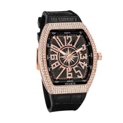 China Original FM Luxary Diamond Watch Ice Out Hip Hop Watch Dial Diamonds Chronograph FM Factory for sale