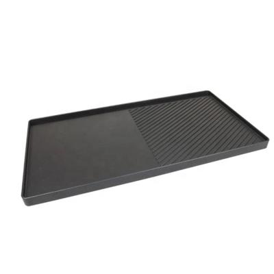 China Easy To Clean Cast Aluminum Griddle Plate BBQ Griddle Double Sided Pre-Seasoned Grill Dish Tray for sale