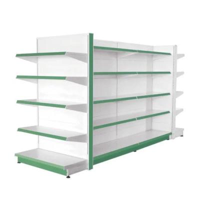 China Single Sided / Double Sided Store Shelves Supermarket Shelf Advertising Board Gondola Shelving for sale