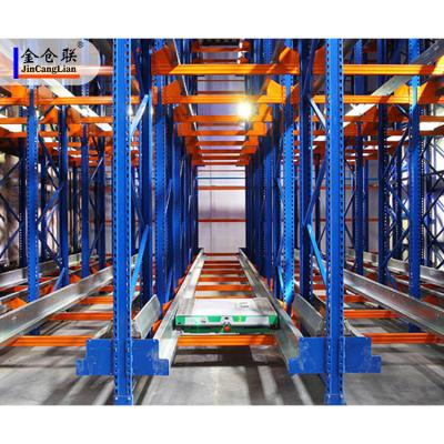 China Corrosion Protection Radio Remote Control Shuttle Robot Pallet Racking Shelves Narrow Warehouse Shelving for sale