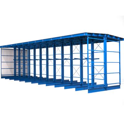 China Corrosion Protection Outdoor Electric Drive Telescopic Cantilever Rack Rack For Storage Rack for sale