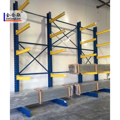 China Corrosion Protection Long-tube Steel Plate Shelving Heavy Duty Metal Pipe Storage Cantilever Rack Q235 for sale