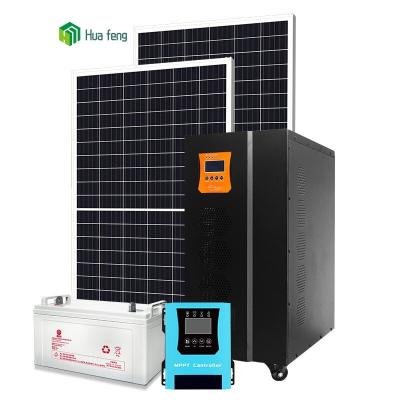 China Solar system 5kw 8kw 10kw home hybrid single phase solar system with lithium and lead acid batteries for home use for sale