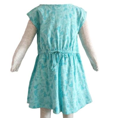 China Solid Color Breathable Warm Girl's Styles Summer Dress O-Neck Cotton Sleeveless Children Print Lovely Skirts for sale