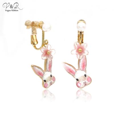 China FASHIONABLE Designer Earrings - animal rabbit drop clip earring - earring list THFE-29278 for sale