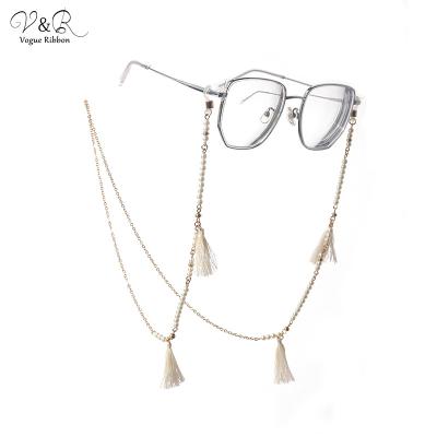 China V&R Acrylic Gold Plated Simulated Pearl Beaded Glasses Necklace Glasses Chain For Women Picture for sale