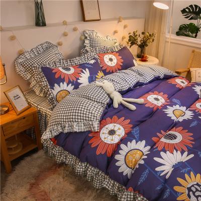 China Soft And Home Bedding Set Popular Lace Plant Cashmere Bedding Set For Home/Hotel for sale