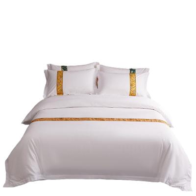 Κίνα 100% Cotton Linen Bed Sheet Set Striped Design Hotel Linen Bed Sheets Duvet Cover προς πώληση