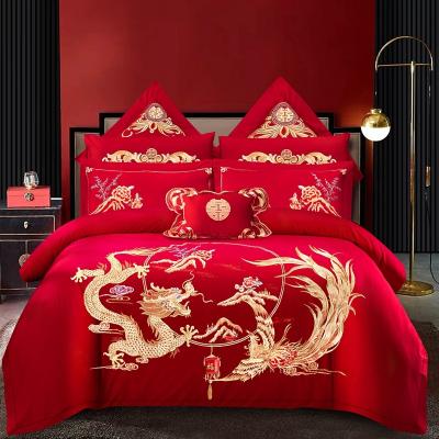 Китай Hot Sale Soft Wedding Bedding Set 100% Cotton Embroidery Bed Set For Wedding продается