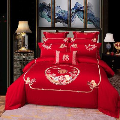 China Soft Wedding Bedding Set 120s Simplicity Long Staple Cotton Bed Set For Wedding for sale