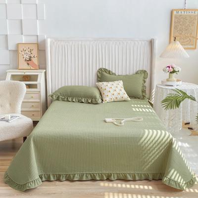 China Special Offer 40S Washed Cotton Lotus Leaf Edge  BANCY  Bed Cover Three-Piece Set for sale