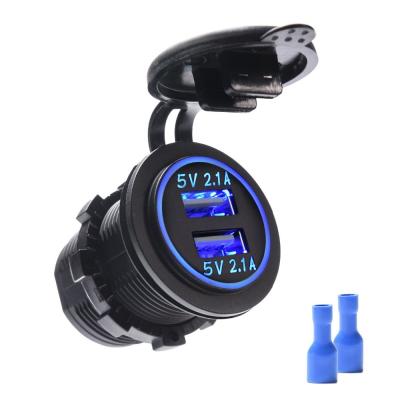 China China-chic New Hot Selling 5V 4.2A Dual USB Car Charger Power Adapter DC 12V/24V Plug For Boat Marine for sale