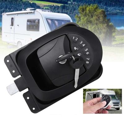 China RV Door Lock RV Entry Keyless Radio Trailer Caravan Boat Electric Door Lock Waterproof With Two Keys +Plastic Zinc Alloy Lock Handle for sale