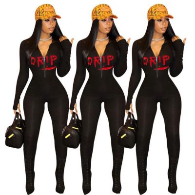 China 2021 Anti-Wrinkle Zipper Long Sleeve Turtle Neck Jumpsuits Romper One Piece Womens Clothing Womens SINGLE Long for sale