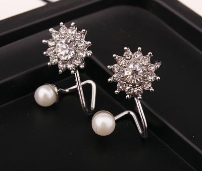 China Bohemian 00202-4 Fashion Women Wedding Jewelry Flower Earring 925 Silver Pearl Earring for sale