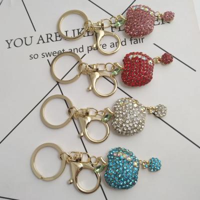 China Alloy 00508-3 Cute Exquisite Handmade Beaded Fashion Fruit Earrings Apple Key Chain for sale