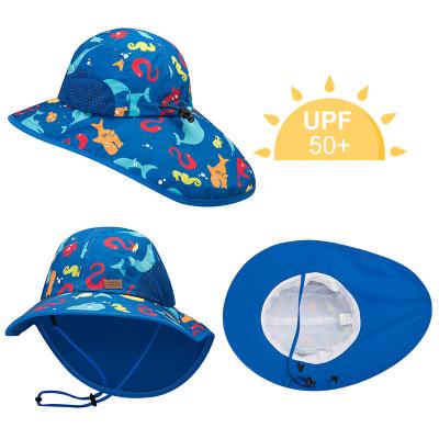 China SGS Neck Flap Childrens Bucket Hats wide brim For Summer Beach for sale