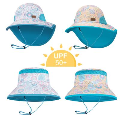 China Summer UV Protection Bucket Hat Round brim 100% Polyester 46cm for babys for sale