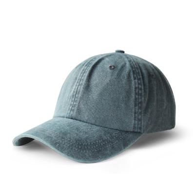 China Plain Distressed 5 Panel Baseball Caps 56cm Unstructured Dad Hat for sale